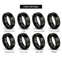 font options for inside engraving on black checklist rings