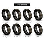 font options for inside engraving on gunmetal & black checklist rings