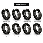 font options for inside engraving on black & grey checkpoint marker flag rings