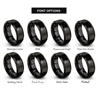 font options for inside engraving on black checkpoint marker flag rings