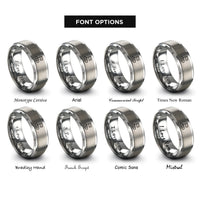 font options for inside engraving on grey checkpoint marker flag rings