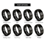 font options for inside engraving on black cheesecake slice rings