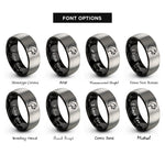 font options for inside engraving on black & gray cheetah rings