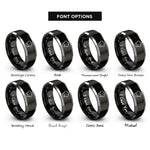 font options for inside engraving on black & grey chef hat rings