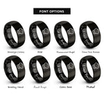 font options for inside engraving on black chef hat rings
