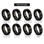 font options for inside engraving on black chef hat rings
