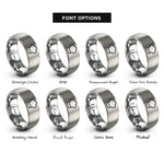 font options for inside engraving on grey chef hat rings