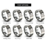 font options for inside engraving on grey chef hat rings