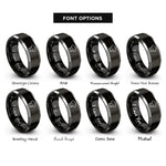 font options for inside engraving on black & silver chef hat toque rings