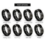 font options for inside engraving on black & grey chef hat toque rings