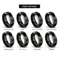 font options for inside engraving on black & grey chef hat toque rings