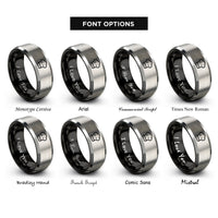 font options for inside engraving on black & grey chef hat toque rings