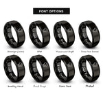 font options for inside engraving on black chef hat toque rings