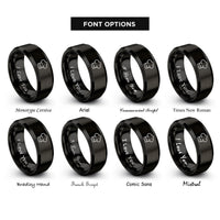 font options for inside engraving on black chef hat toque rings