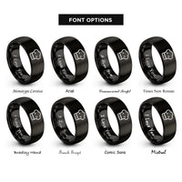 font options for inside engraving on black chef hat toque rings