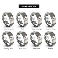 font options for inside engraving on silver chef hat toque rings