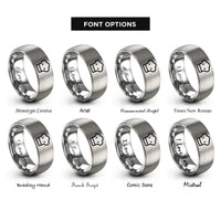 font options for inside engraving on gray chef hat toque rings