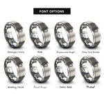 font options for inside engraving on gray chef hat toque rings
