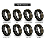 font options for inside engraving on gunmetal & black chef hat toque rings