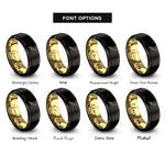 font options for inside engraving on black & gold chef knife rings