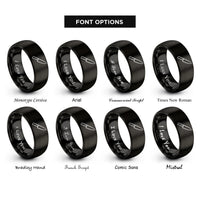 font options for inside engraving on black chef knife rings