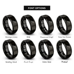 font options for inside engraving on black chef knife rings