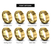 font options for inside engraving on gold chef knife rings