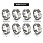 font options for inside engraving on silver chef knife rings