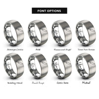 font options for inside engraving on silver chef knife rings