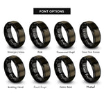 font options for inside engraving on gunmetal & black chef knife rings