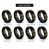 font options for inside engraving on gunmetal & black chef knife rings