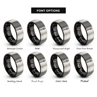 font options for inside engraving on black & grey chemical dropper rings
