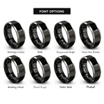 font options for inside engraving on black & gray chemical dropper rings