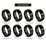 font options for inside engraving on black chemical dropper rings