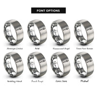 font options for inside engraving on grey chemical dropper rings