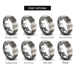 font options for inside engraving on silver chemical dropper rings