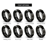 font options for inside engraving on black & grey cherry rings