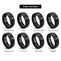 font options for inside engraving on black cherry rings