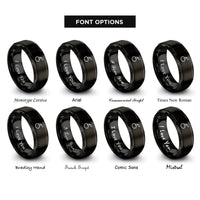 font options for inside engraving on black cherry rings