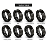 font options for inside engraving on black cherry rings