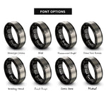 font options for inside engraving on black & gray cherry blossom rings