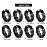 font options for inside engraving on black & grey cherry blossom rings