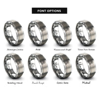 font options for inside engraving on gray cherry blossom rings