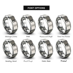 font options for inside engraving on grey cherry rings