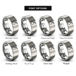 font options for inside engraving on silver cherry rings