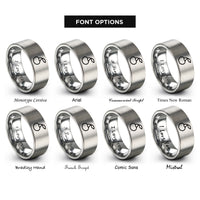 font options for inside engraving on silver cherry rings
