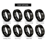 font options for inside engraving on black cherry pie slice rings