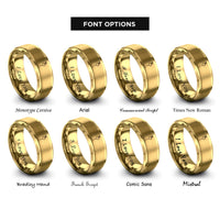 font options for inside engraving on gold cherry skewer rings