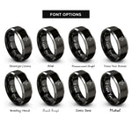 font options for inside engraving on black & gray cherub full silhouette rings