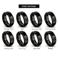 font options for inside engraving on black cherub full silhouette rings